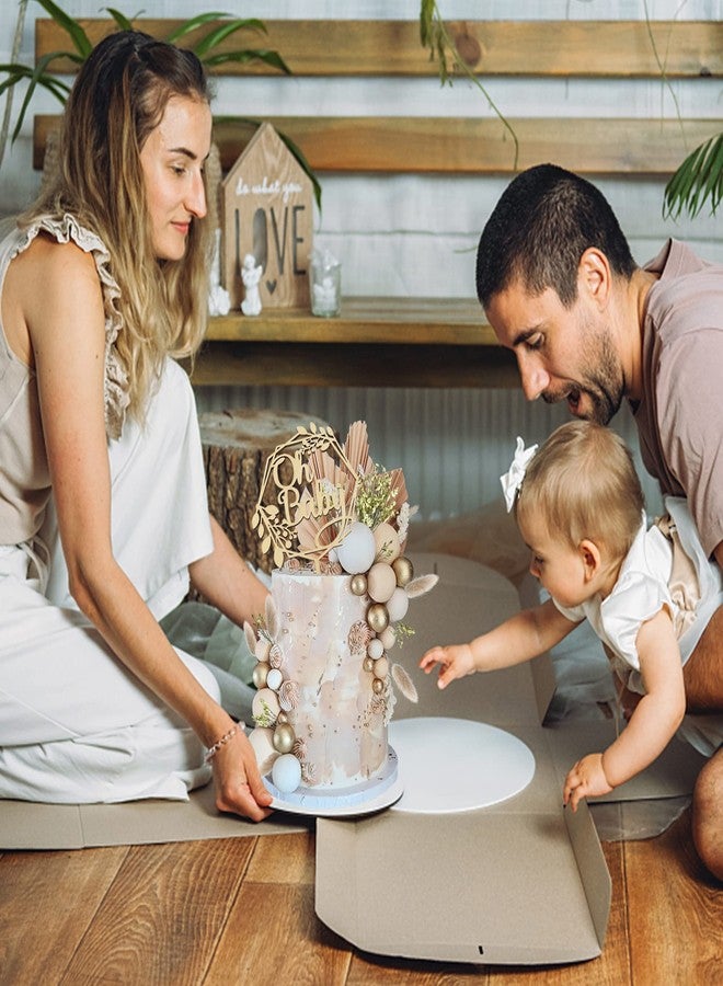 KEEPARTY 47 PCS Wood Oh Baby Cake Topper Boho Cake Toppers Balls Cake Topper Decorations Baby Shower Decorations for Boho Baby Shower Birthday Wedding Gender Reveal Cake Decorations - Image 5