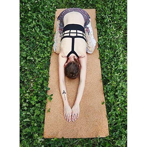 IRIS Fitness Non Slip TPE and Organic Cork Yoga mat with strap for hot Yoga Pilate Gymnastics, Double Sided (72 inch x 24 inch x 6 mm) (Purple) - Image 5