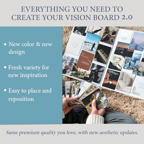 Daily Dopamine Vision Board Kit - Foldable Dream Board, 150 Interchangeable Aesthetic Image and Affirmation Cards, 400+ Adhesives, Unlimited Collage Mood Board - Vision Board Supplies, Manifestation & Goal Setting - Image 2