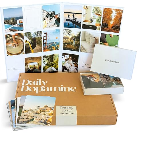 Daily Dopamine Vision Board Kit - Foldable Dream Board, 150 Interchangeable Aesthetic Image and Affirmation Cards, 400+ Adhesives, Unlimited Collage Mood Board - Vision Board Supplies, Manifestation & Goal Setting - Image 1