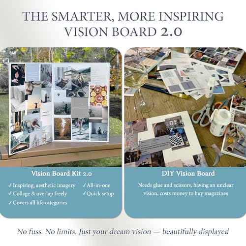 Daily Dopamine Vision Board Kit - Foldable Dream Board, 150 Interchangeable Aesthetic Image and Affirmation Cards, 400+ Adhesives, Unlimited Collage Mood Board - Vision Board Supplies, Manifestation & Goal Setting - Image 5
