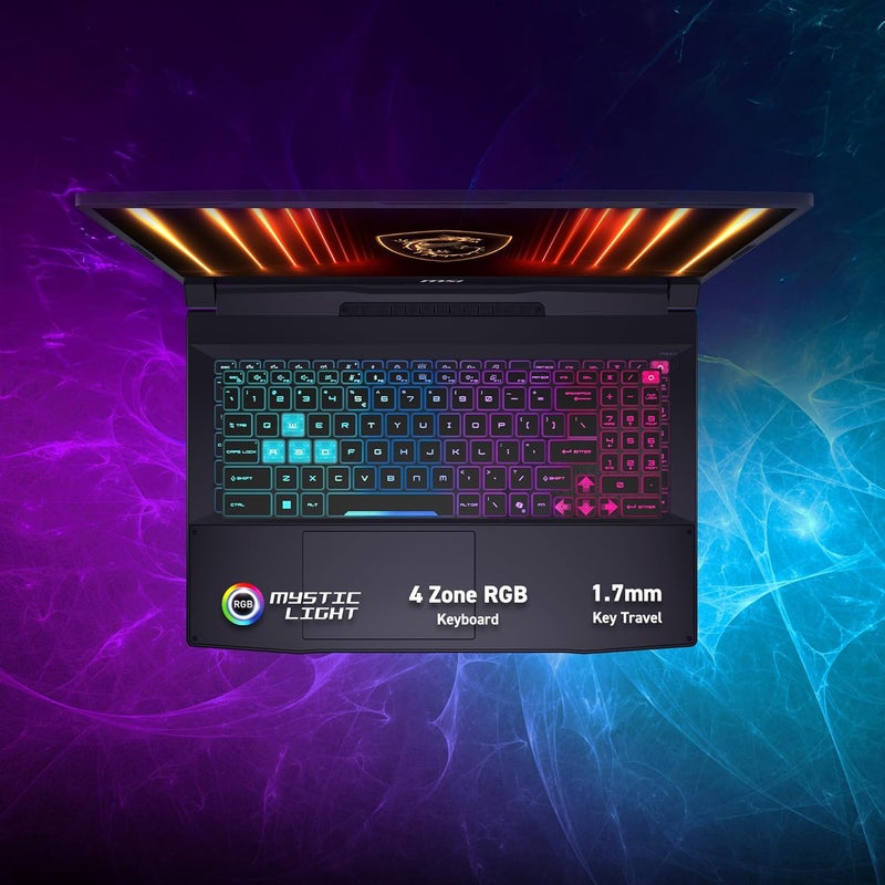 إم اس أي لابتوب كاتانا 15 HX بشاشة 15.6 بوصة QHD / معالج Intel Core i7-14650HX / ذاكرة 16 جيجابايت / قرص SSD بسعة 1 تيرابايت / بطاقة رسومات NVIDIA GeForce RTX 5070 / مع لوحة مفاتيح وماوس لاسلكيين Logitech Mk270 اللغة الإنجليزية black - Image 4