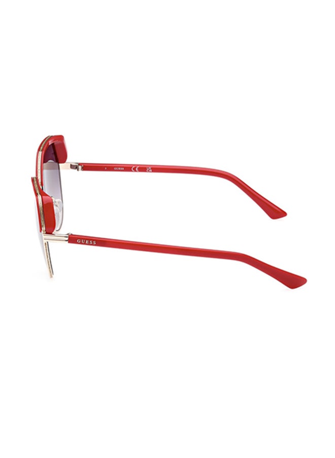 GUESS Geometric Sunglasses For Women - Red/Texture - Image 2
