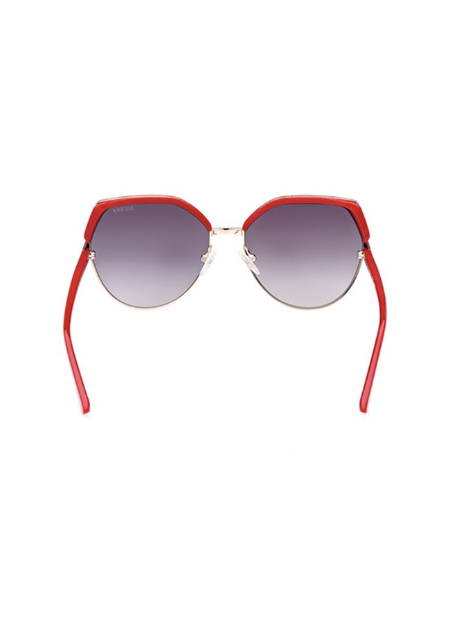 GUESS Geometric Sunglasses For Women - Red/Texture - Image 5