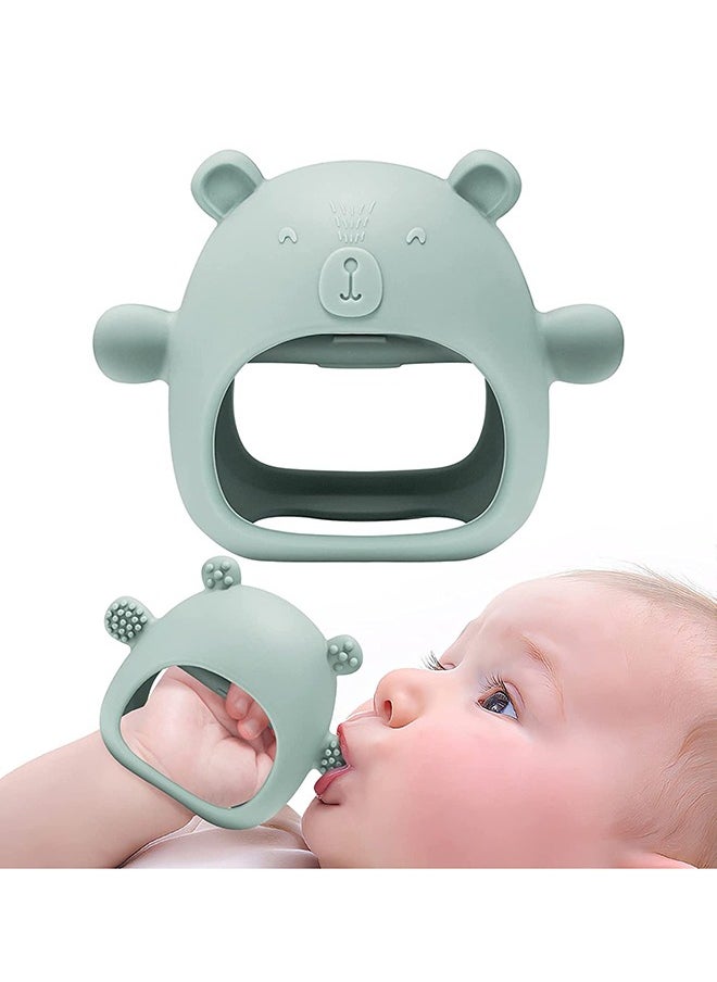 Gonice Baby Little Bear Silicone Baby Mitten Teething Chew Toy for Babies 3-6 Months 6-12 Months, Anti-Drop Teether Glove BPA-Free for Girls and Boys Sucking Biting Needs Soothing Gums Pain Relief  - Image 2