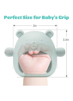 Gonice Baby Little Bear Silicone Baby Mitten Teething Chew Toy for Babies 3-6 Months 6-12 Months, Anti-Drop Teether Glove BPA-Free for Girls and Boys Sucking Biting Needs Soothing Gums Pain Relief  - Image 3