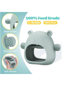Gonice Baby Little Bear Silicone Baby Mitten Teething Chew Toy for Babies 3-6 Months 6-12 Months, Anti-Drop Teether Glove BPA-Free for Girls and Boys Sucking Biting Needs Soothing Gums Pain Relief  - Image 4