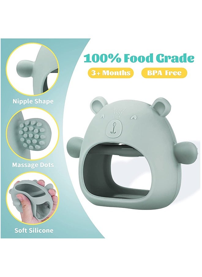 Gonice Baby Little Bear Silicone Baby Mitten Teething Chew Toy for Babies 3-6 Months 6-12 Months, Anti-Drop Teether Glove BPA-Free for Girls and Boys Sucking Biting Needs Soothing Gums Pain Relief  - Image 4