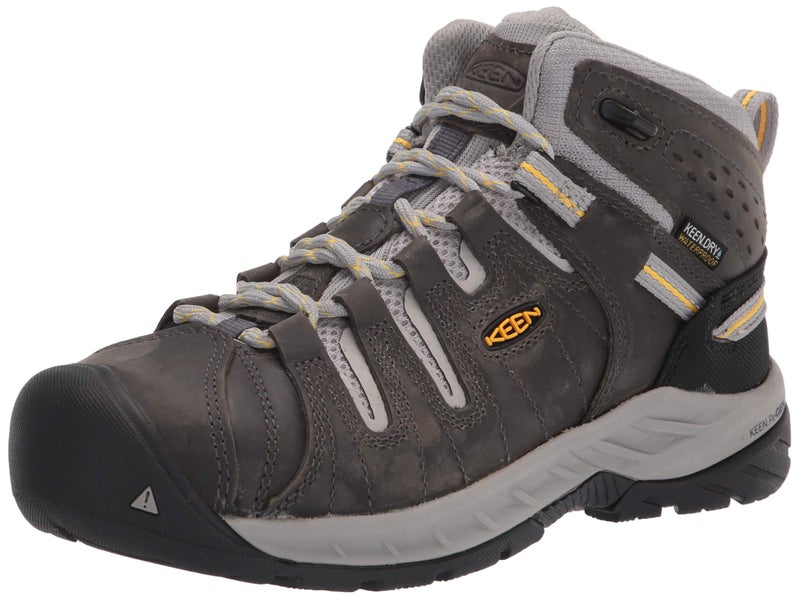 KEEN Utility Women's Flint 2 Mid Steel Toe Waterproof Work Boots Construction, Magnet/Vapor, 10 Wide - Image 1