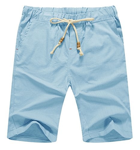 Sailwind Men’s Linen Shorts Casual Drawstring Summer Beach Shorts - Image 1