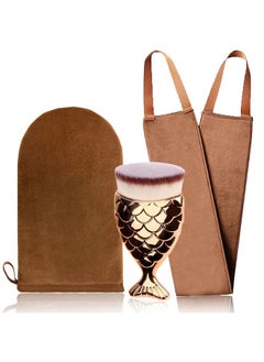 Yoseng Get a Flawless,Even Tan with Yoseng's 3-in-1 Self Tanning Mitt Set - Includes Body Self Tan Mitt, Tanning Brush for Face, and Self Tanner Back Applicator  - Image 1