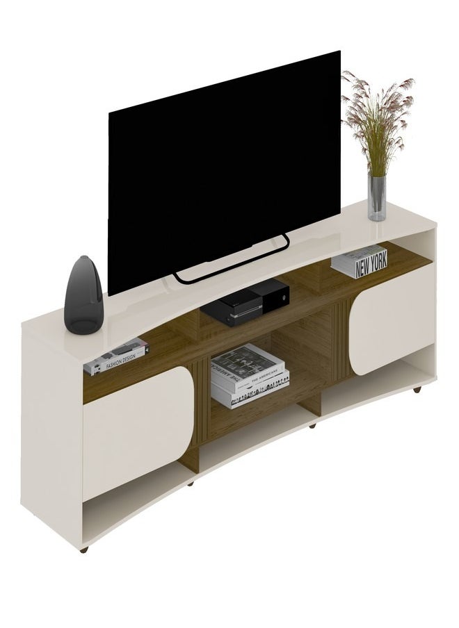 طاولة تلفزيون 85"/90" بوصة مع ارفف لون اوف وايت 220*6105*44