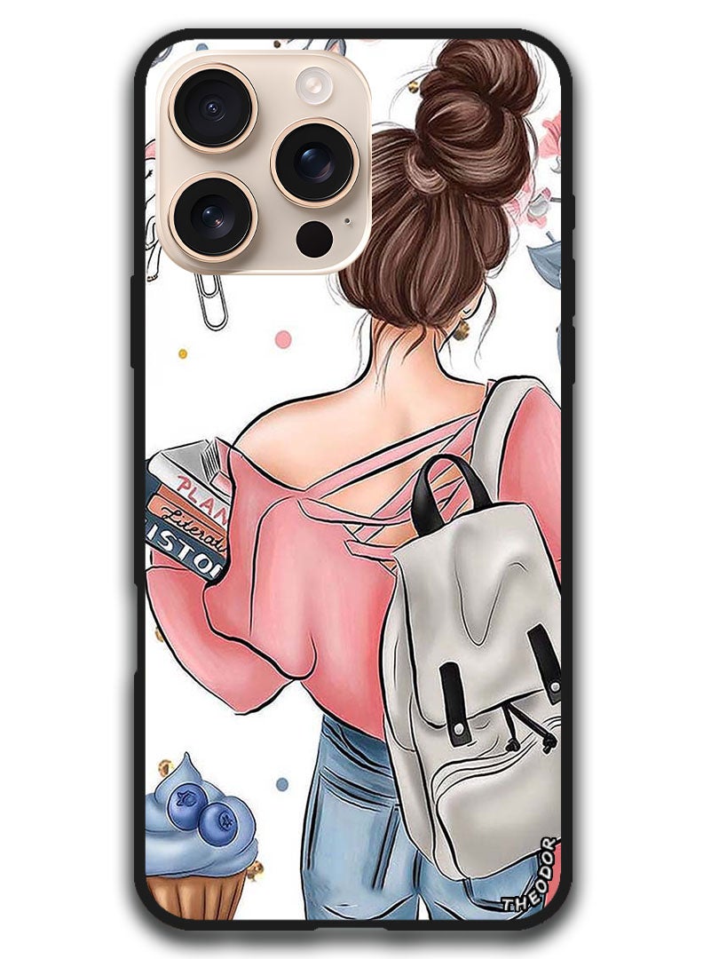 Theodor Protective Case Anti Scratch Shock Proof Bumper Cover For iPhone 16 Pro Max (6.9)-inch School Girl - Image 1