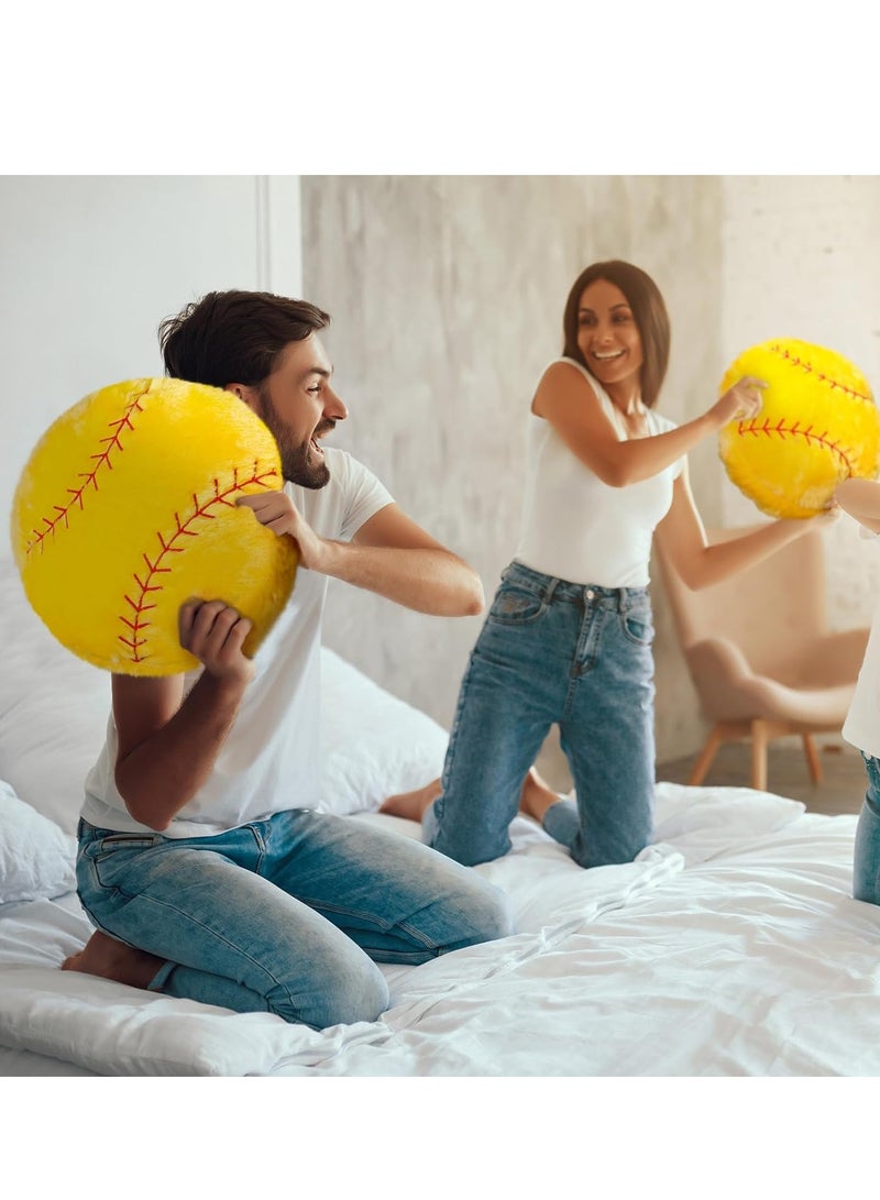 KASTWAVE 2Pcs Softball Plush Pillow, Sports Pillows, Decorative Pillow, Volleyball Pillow, Fluffy Stuffed Throw Pillow, Couch Bed Pillow Cushions, Softball Volleyball Room Decor for Bedroom Decoration Supplies - Image 5