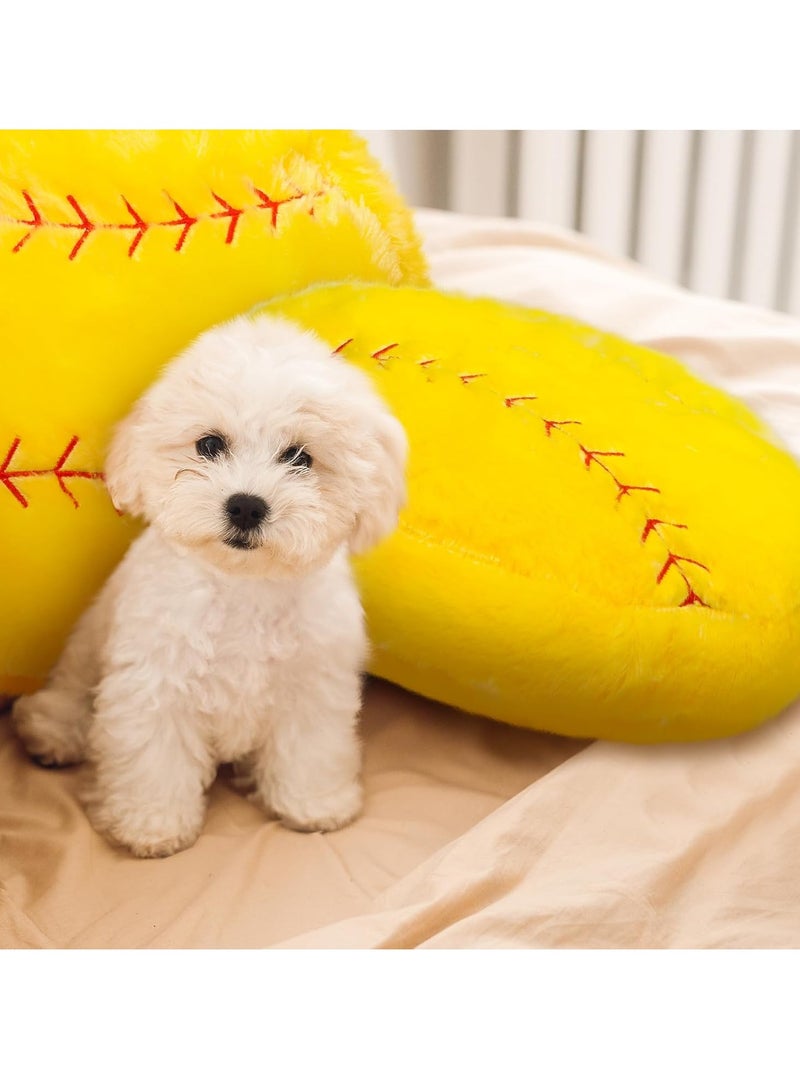 KASTWAVE 2Pcs Softball Plush Pillow, Sports Pillows, Decorative Pillow, Volleyball Pillow, Fluffy Stuffed Throw Pillow, Couch Bed Pillow Cushions, Softball Volleyball Room Decor for Bedroom Decoration Supplies - Image 4