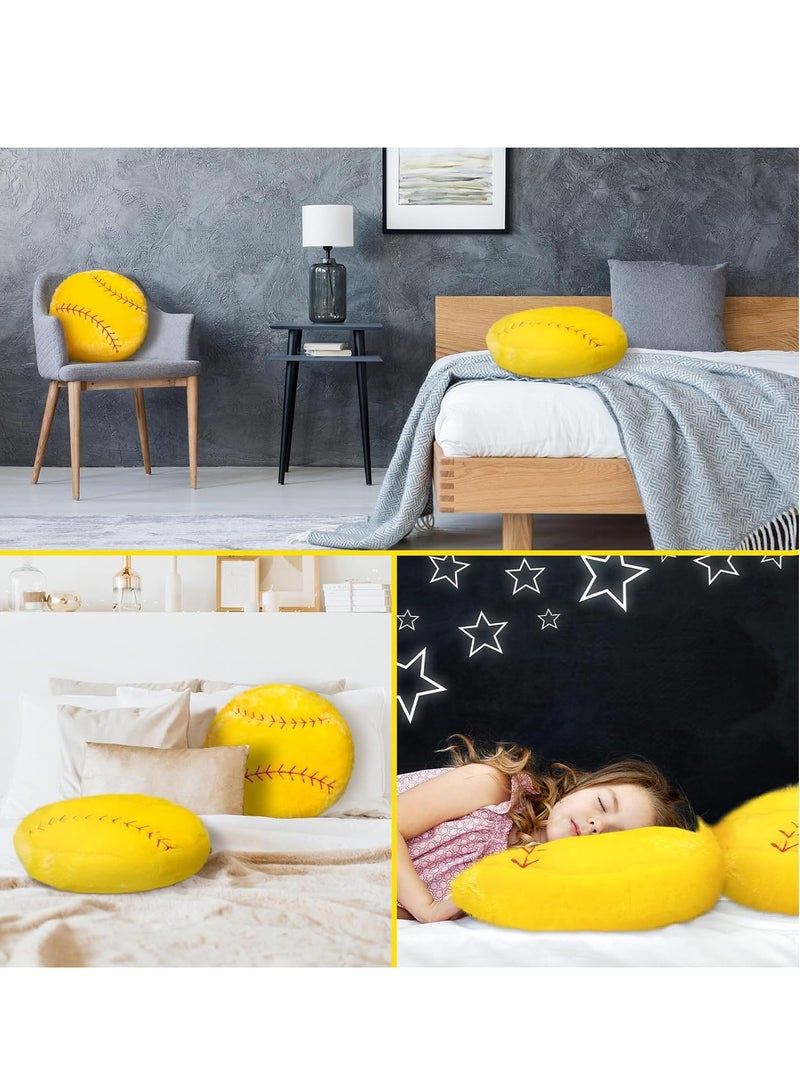 KASTWAVE 2Pcs Softball Plush Pillow, Sports Pillows, Decorative Pillow, Volleyball Pillow, Fluffy Stuffed Throw Pillow, Couch Bed Pillow Cushions, Softball Volleyball Room Decor for Bedroom Decoration Supplies - Image 3