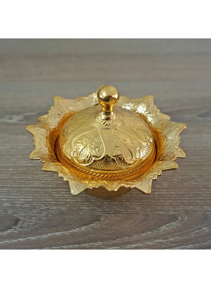 Chic Ottoman-Style Copper Sugar Pot with Lid – Magical Gold Color, Stylish Design, Made in Turkey  - Image 3