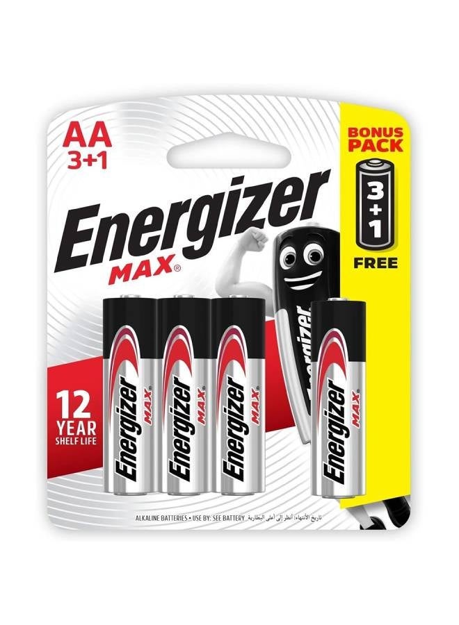 Power Strip 3-Outlet , Strong and flexible cord for powering electrical appliances 4 USB Ports and a Type-C Output, 2500W, Fire-Resistant  Practical design withstands daily use and powers up to 3 devices at the same time , Ideal for offices, bedrooms, meeting tables, and computers , Durable and resistant plastic material , Stable, non-slip feet high quality & Max Alkaline Batteries MulticolourBundle - Image 3