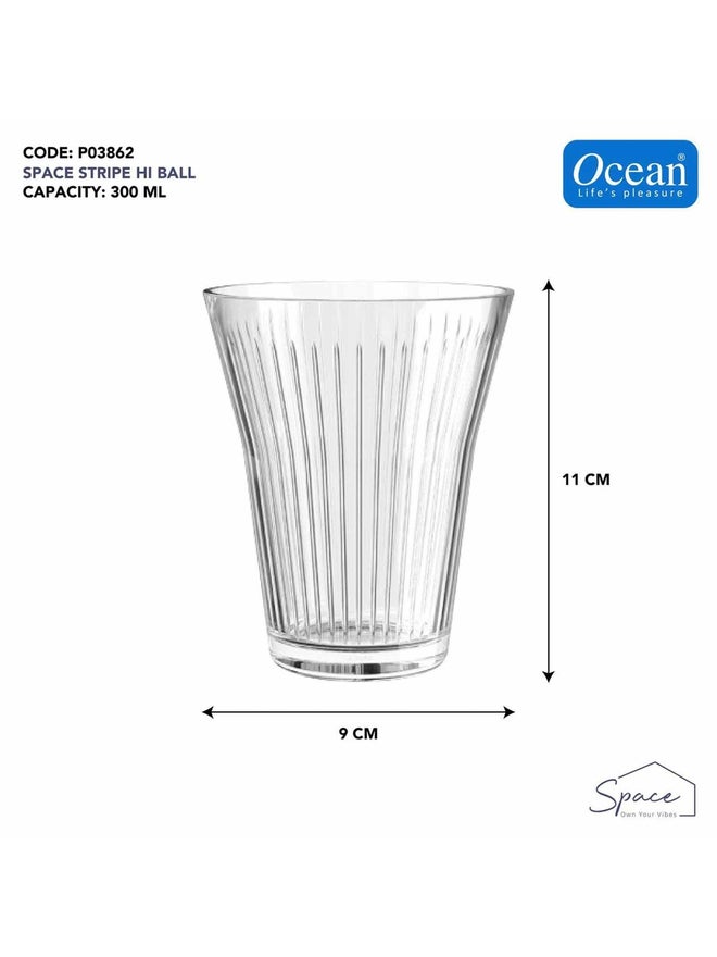 Ocean طقم كؤوس هاي بول من أوشن 6 قطع بخطوط فضائية، 300 مل - Image 2