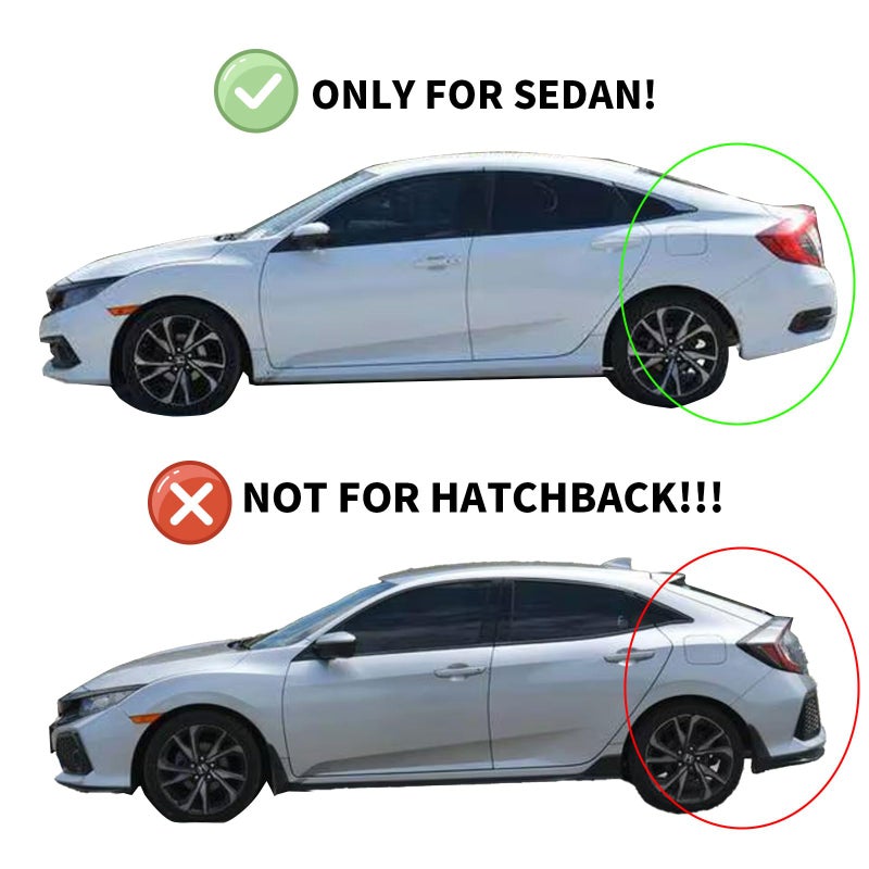 YQAUTEC Window Visors Rain Guards for 2022 2023 2024 2025 2026 Honda Civic, Out-Channel Window Vent Wind Deflectors Visors Shades for 22 23 24 25 26 Civic, for Sedan ONLY - Image 3