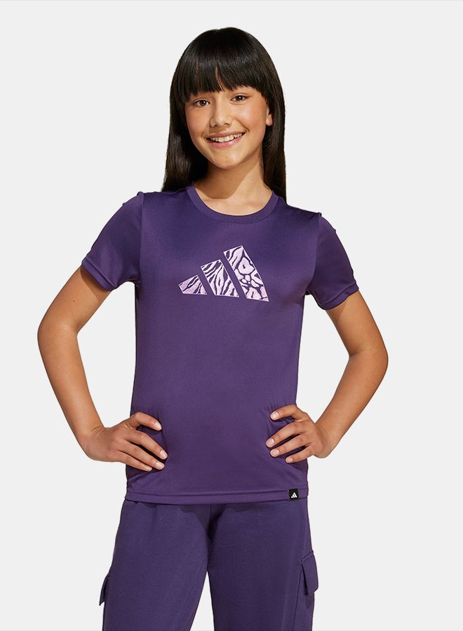 Adidas CLIMACOOL Animal Training Slim Graphic T-Shirt Kids Girls - Image 1