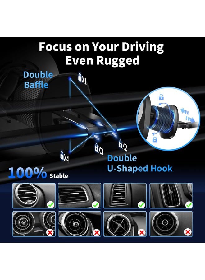 AOUXSEEM for Magsafe Car Charger Mount,15W Fast Charging,20xN55 Magnets,Car Phone Holder Wireless Car Charger Magnetic Phone Holder for iPhone 16/15/14/13/12/Pro/Plus/Max Samsung Galaxy S Series - Image 5