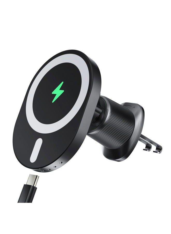 AOUXSEEM for Magsafe Car Charger Mount,15W Fast Charging,20xN55 Magnets,Car Phone Holder Wireless Car Charger Magnetic Phone Holder for iPhone 16/15/14/13/12/Pro/Plus/Max Samsung Galaxy S Series - Image 1