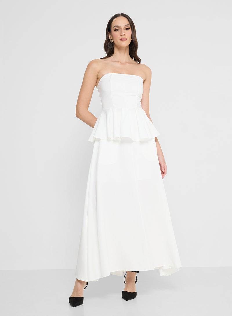 ELLA Bandeau Peplum Top & Skirt Set - Image 1