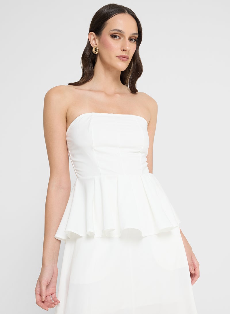 ELLA Bandeau Peplum Top & Skirt Set - Image 3