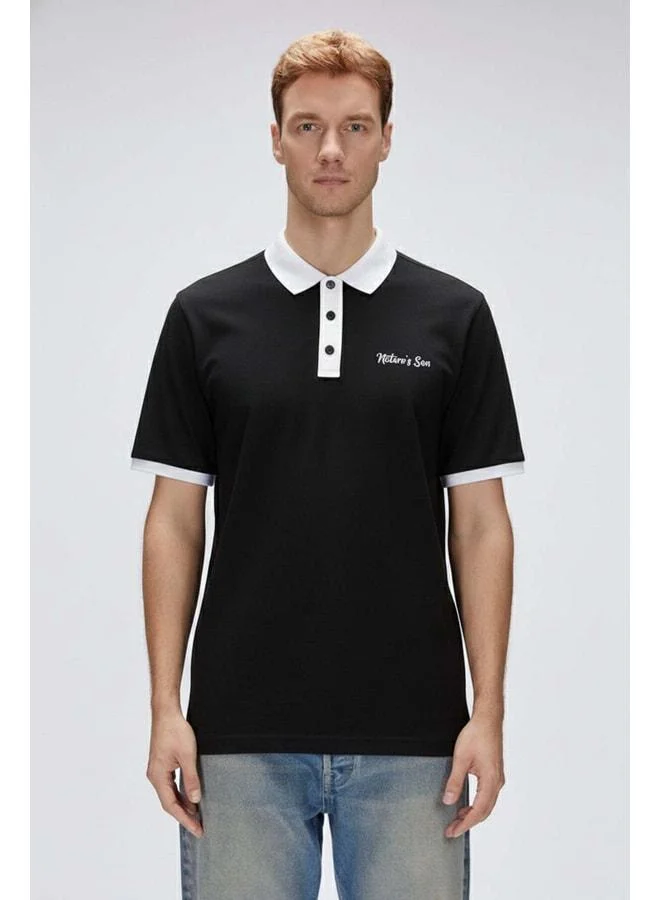 Bad Bear Awake Black Polo Collar Men's T-Shirt.
