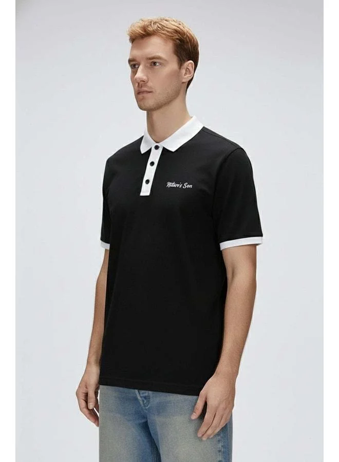 Bad Bear Awake Black Polo Collar Men's T-Shirt.