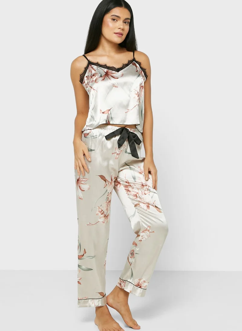 ELLA Cami Printed Pyjama Pants Set