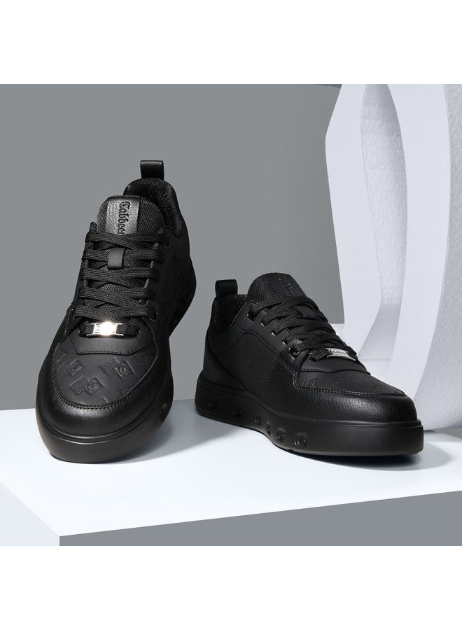 Cabbeen Super Light Brand Logo Embossed Men's Shoes 25 Autumn Lychee Grain Leather Texture Wear-resistant Board Shoes - Image 4