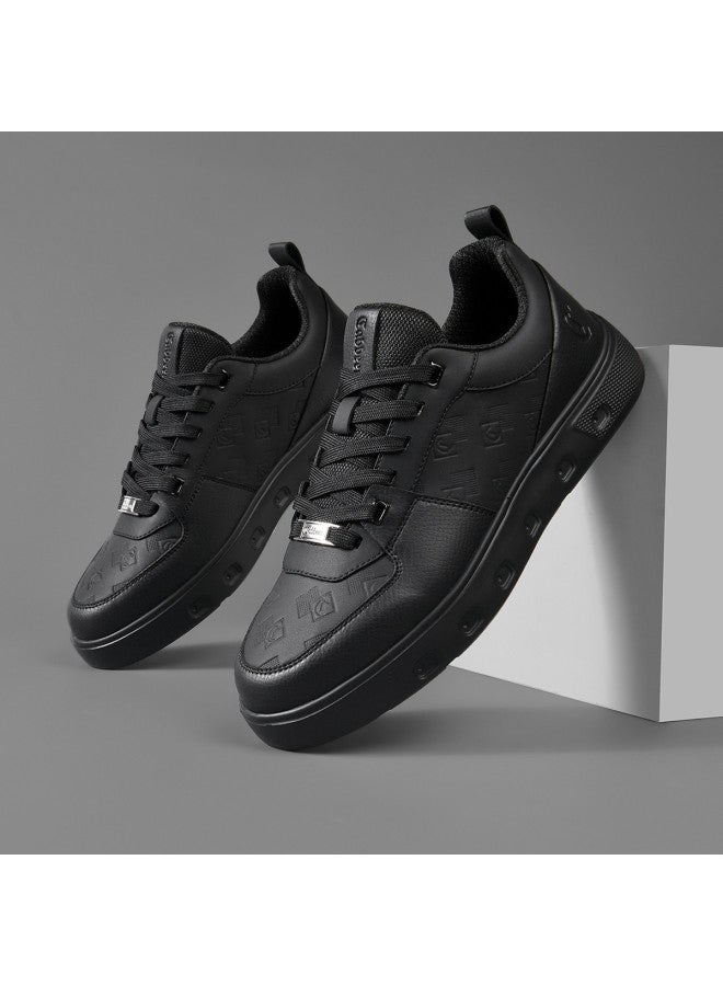 Cabbeen Super Light Brand Logo Embossed Men's Shoes 25 Autumn Lychee Grain Leather Texture Wear-resistant Board Shoes - Image 5