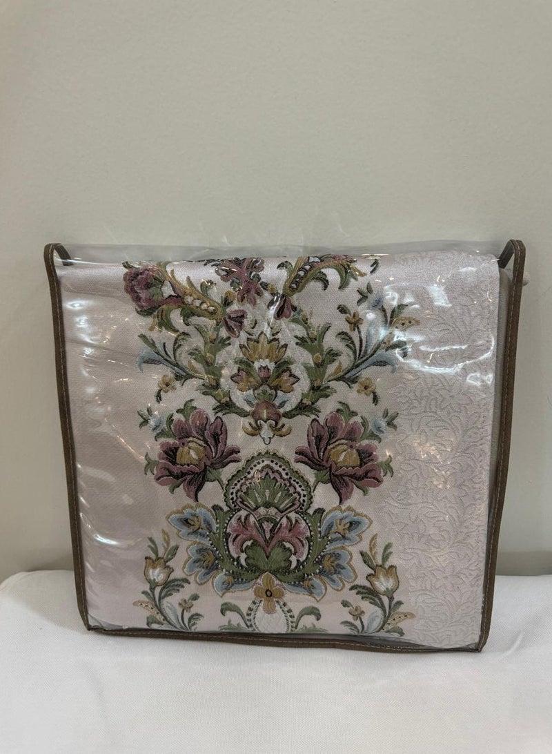 Embroidered jacquard prayer rug with Jalal open prayer sheet - Image 3