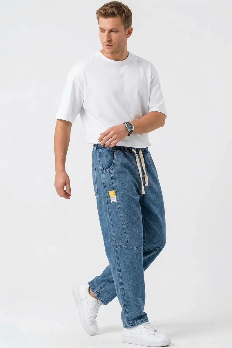 بيغ دارت BDART Baggy Denim Pants with Drawstring Waist