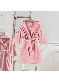 BYFT Daffodil (Baby Pink) Premium 12 Year Kids Hooded Bathrobe (125x133 Cm) Terry Cotton, Highly Absorbent and Quick dry, Hotel and Spa Quality Bathrobe for Boy and Girl-400 Gsm  - Image 2