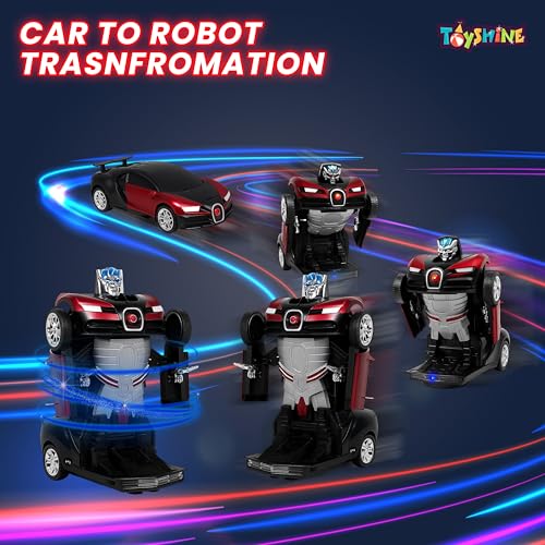 Toyshine Robot to Car Deformation Musical Toy, Battery Operated Robot with Realistic Sound, Red - Image 3
