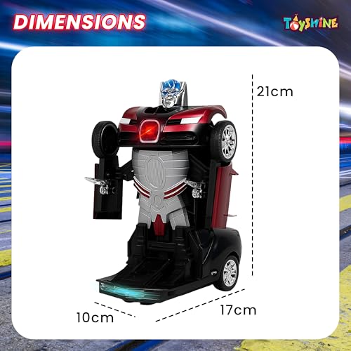 Toyshine Robot to Car Deformation Musical Toy, Battery Operated Robot with Realistic Sound, Red - Image 5