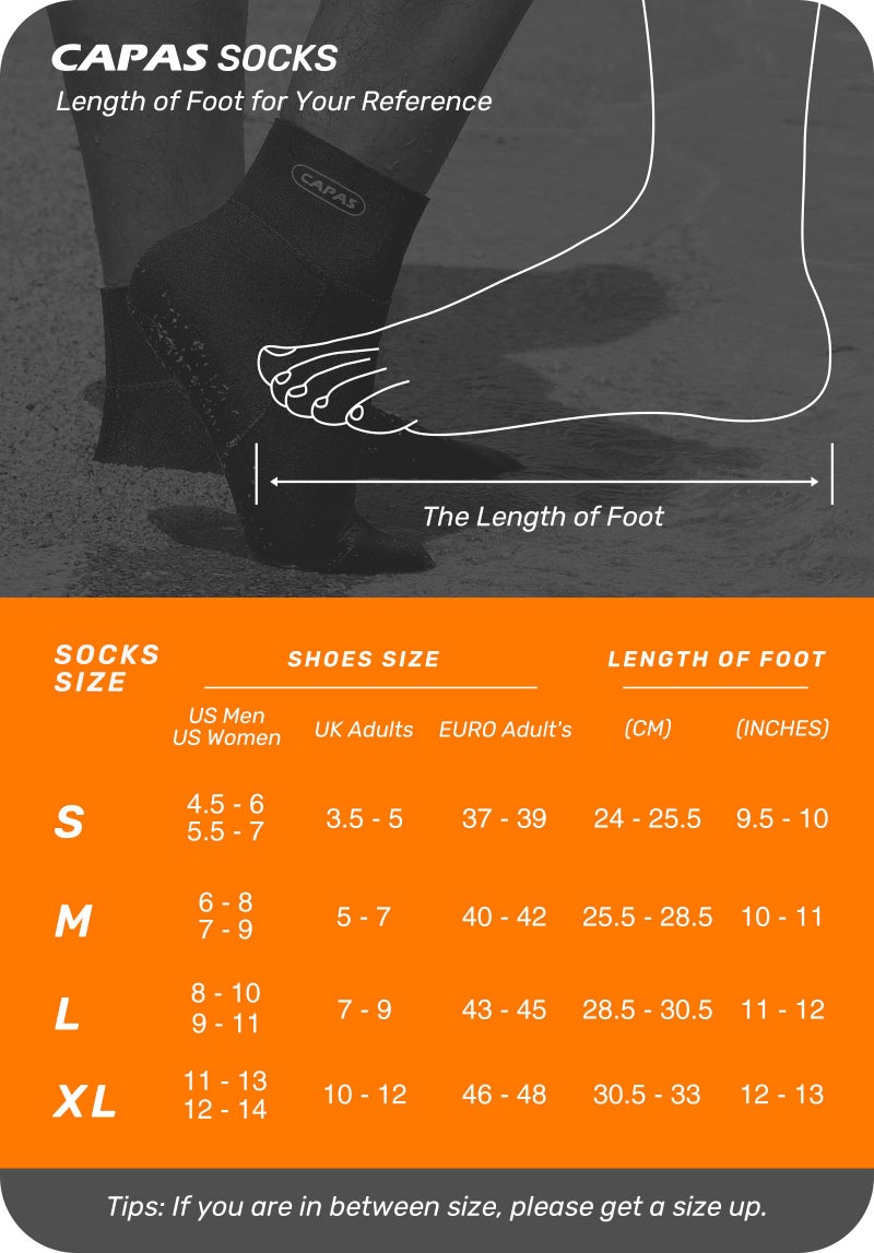 CAPAS 2mm Neoprene Socks, Beach Volleyball Sand Proof Socks, Wetsuit Diving Socks Keep Warm for Men Women - Image 2