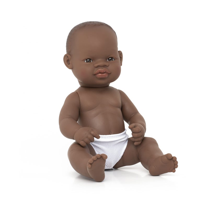 Miniland Educational - 12.63'' Anatomically Correct Newborn Baby Doll, African Boy - Image 1