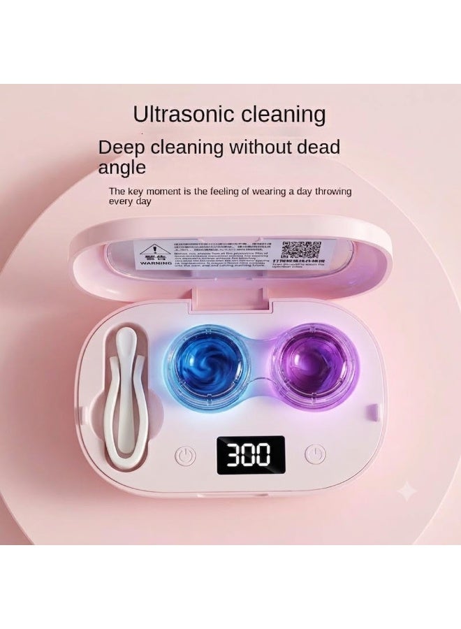 Ultrasonic Contact Lens Cleaning Case with LED Digital Display, Rechargeable USB Type-C Contact Lens Cleaner, Portable Contact Lens Washing Machine with Lens Tweezer and Insertion Tool for Daily Home and Travel Use - Image 5