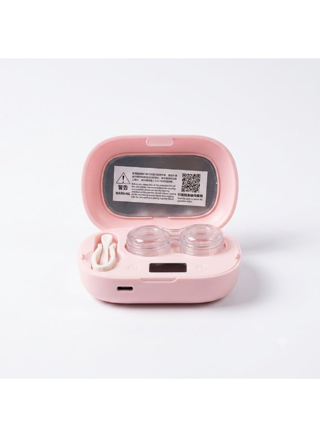 Ultrasonic Contact Lens Cleaning Case with LED Digital Display, Rechargeable USB Type-C Contact Lens Cleaner, Portable Contact Lens Washing Machine with Lens Tweezer and Insertion Tool for Daily Home and Travel Use - Image 2