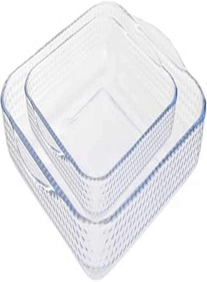 BRO ART Oven Glass Square Honeycomb Tray / 2 Pcs/Elegant design, Trusted Brand, Attractive shape/High Quality Materials