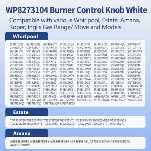 Reyhoar Range Burner Knob White 8273104, Gas Stove Knob Replacement Part Fit for Whirlpool & Sears - Replaces WP8273104 PS393679-4 Pack - Image 5