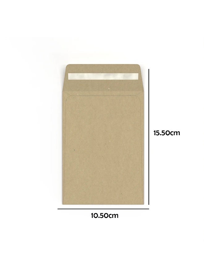 Merit 50 Pcs Merit Manila Pocket Envelopes 152x102MM-80 GSM Plain Brown - Image 3