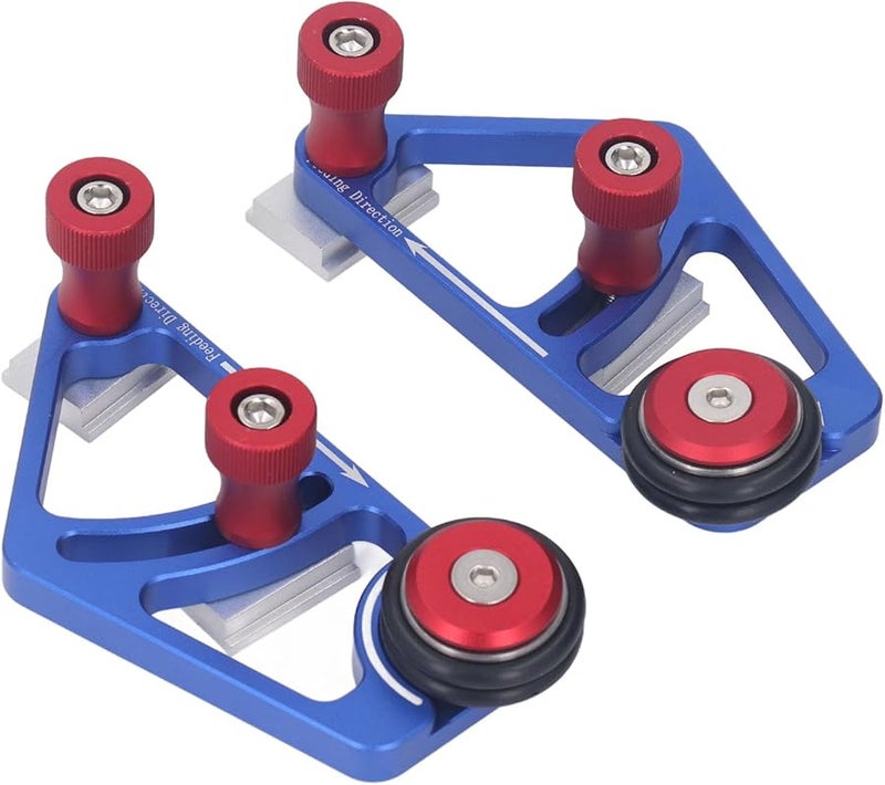 بكرة دليل منضدة منشار الألومنيوم سبيكة النجارة تحمل الأسطوانة المغذية قابل للتعديل الارتفاع متين مقاوم للاهتراز مضاد للصدمات مزدوج الأسطوانة - Image 4