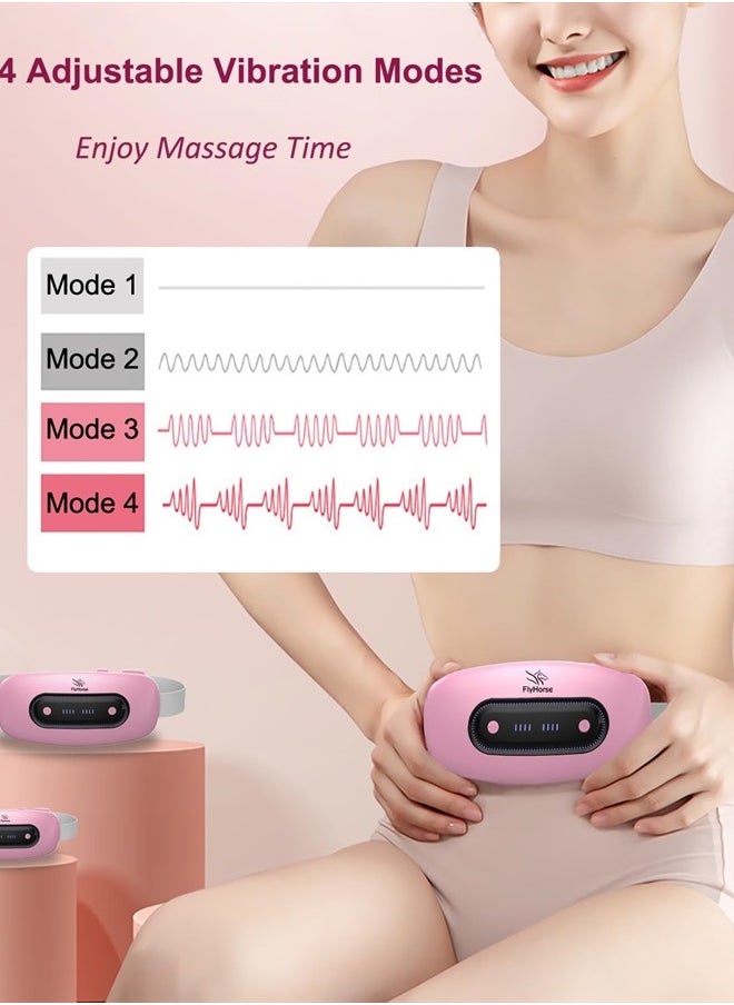 Flyhorse Electric Heating Pad, Portable Cordless Menstrual Heating Pad with 4 Heat Levels and 4 Massage Modes, Heating Pad for Cramps,Back Pain Relief (Pink)  - Image 3