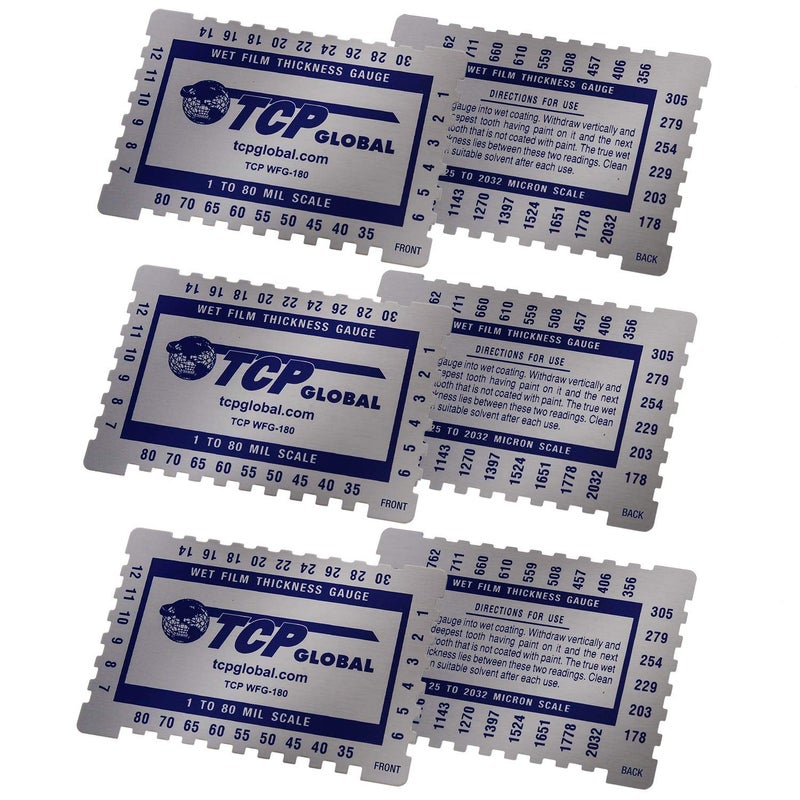 TCP Global Wet Film Thickness Gauge Comb, 1-80 Mil Scale, Step and notched for Paints Resins (Pack of 3) - Image 5