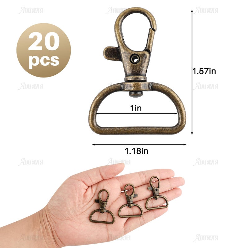 أوير ، 20 1 بوصة الزناد المفاجئة السنانير دفع بوابة دوارة مخلب جراد البحر المشابك كليب ل 1 بوصة حزام العتيقة النحاس - Image 2